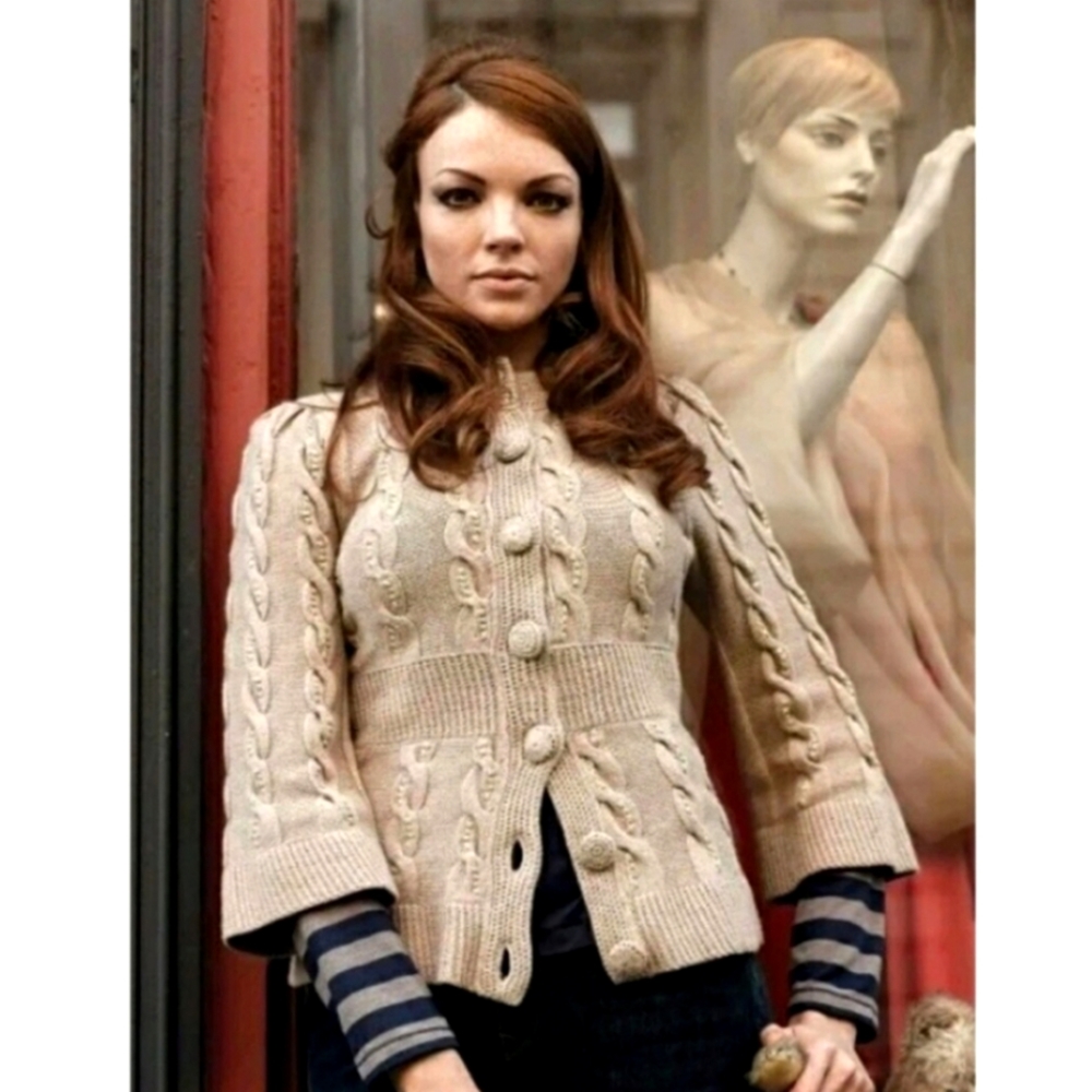 Anthropologie Lia Molly “Idlewild”  Cardigan Beige Tan Size Medium